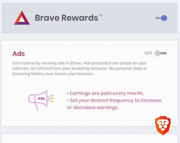 brave rewards tokens
